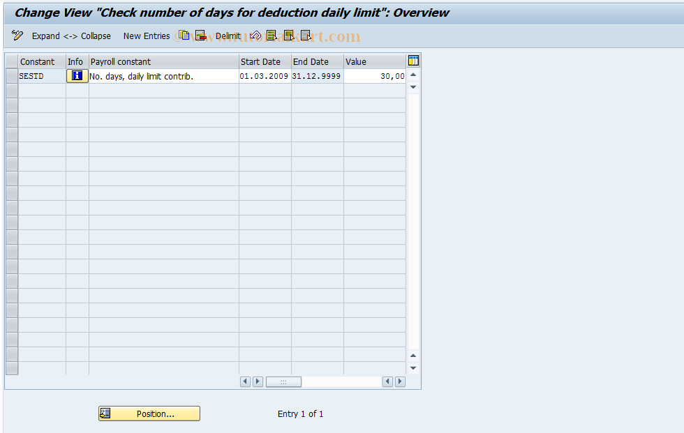 SAP TCode S_AHR_61000708 - IMG-Activity: OHAARSS021