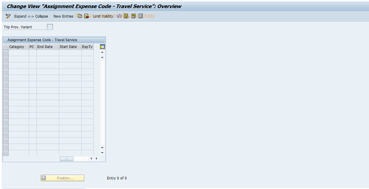 SAP TCode S_AHR_61000719 - IMG Activity: OFTV_INT_COS_TP_02