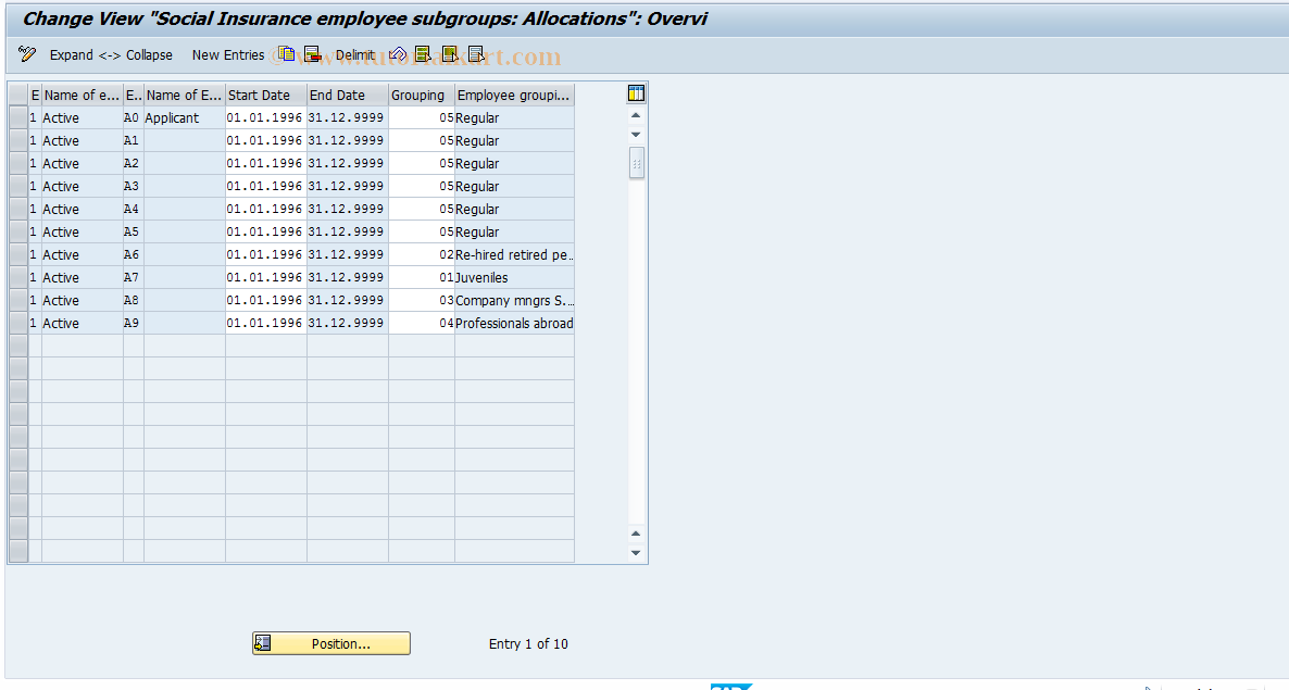 SAP TCode S_AHR_61000735 - IMG-Activity: OHAARSS006