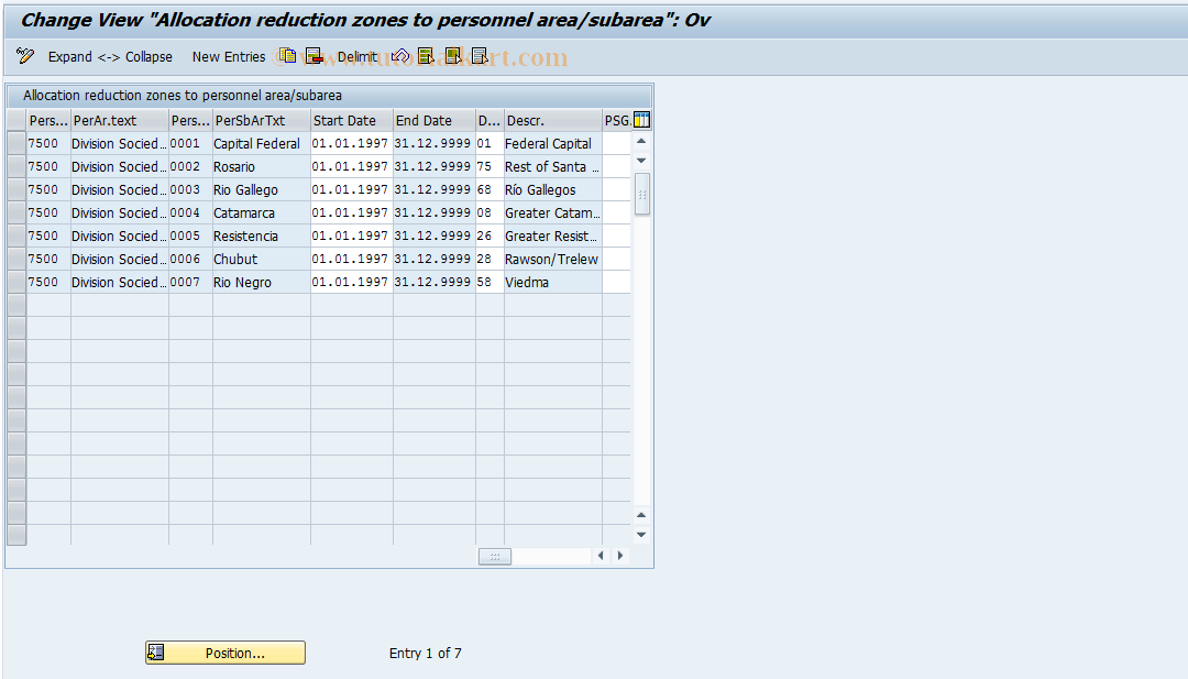 SAP TCode S_AHR_61000740 - IMG-Activity: OHAARSS007