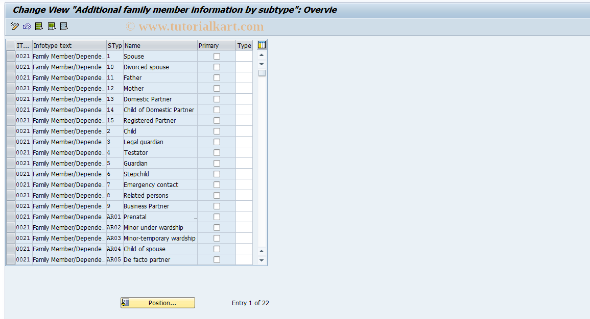 SAP TCode S_AHR_61000745 - IMG-Activity: OHAARSS008