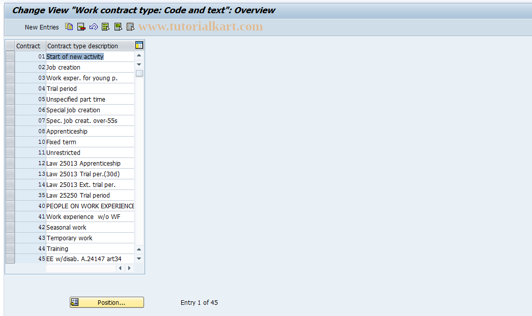 SAP TCode S_AHR_61000751 - IMG-Activity: OHAARSS010