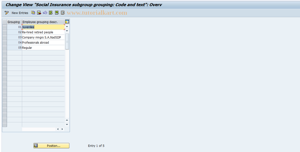 SAP TCode S_AHR_61000754 - IMG-Activity: OHAARSS011