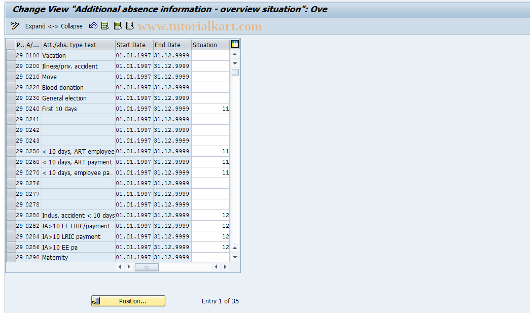 SAP TCode S_AHR_61000827 - IMG-Activity: OHAARAN005