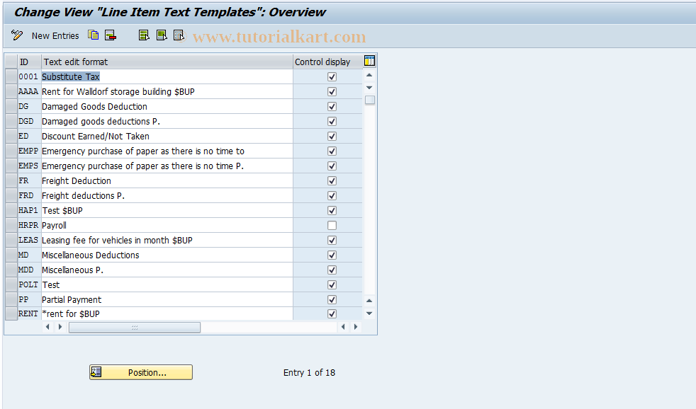 SAP TCode S_AHR_61000839 - IMG-Activity: OHAAR_RI070