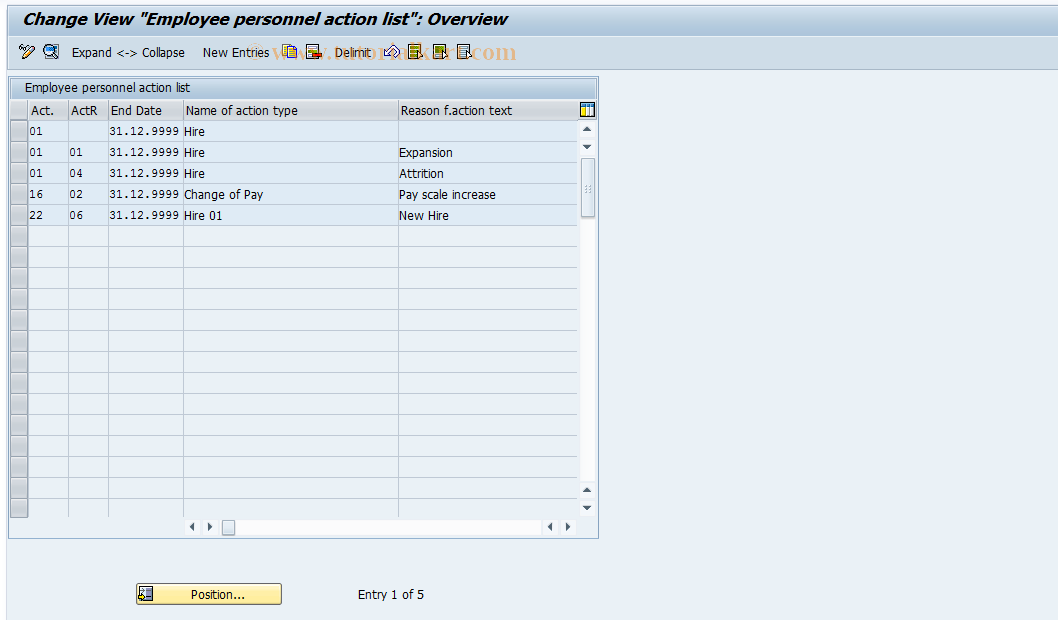 SAP TCode S_AHR_61000843 - IMG Activity: OHABR_RE002