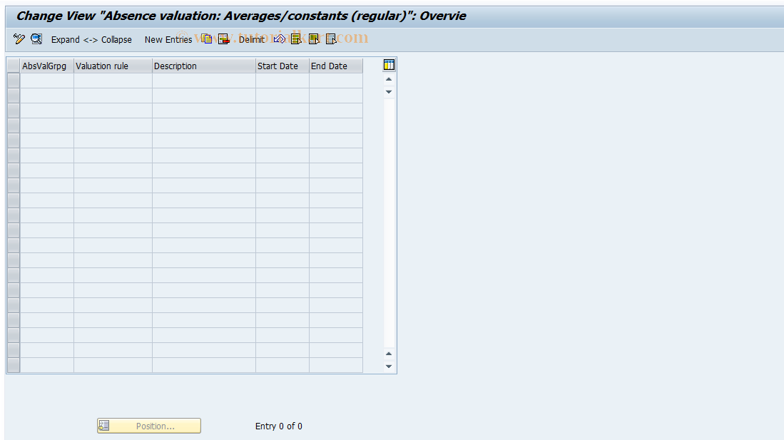 SAP TCode S_AHR_61000903 - IMG-Activity: OHAMX_AB012