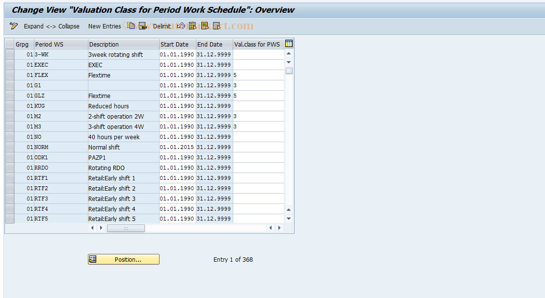 SAP TCode S_AHR_61000925 - IMG-Activity: OHAVE_TI361