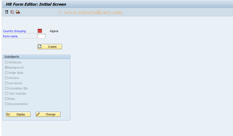 SAP TCode S_AHR_61000943 - IMG-Activity: SIMG_OHAAR_457