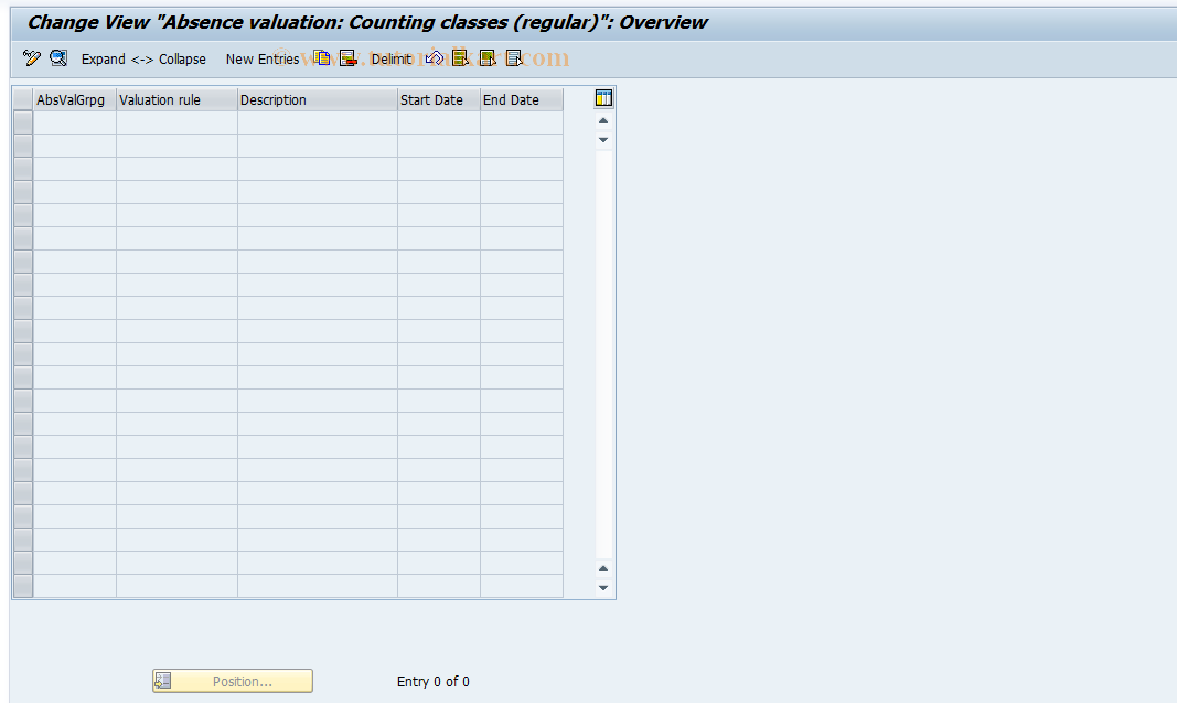 SAP TCode S_AHR_61000986 - IMG-Activity: OHAVE_AB011