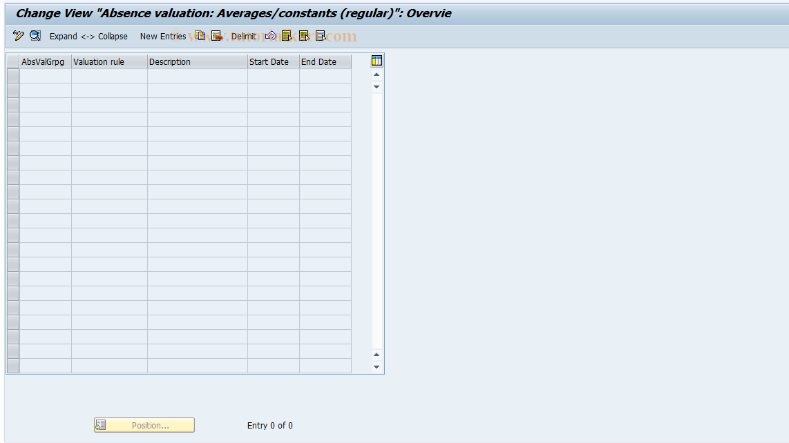 SAP TCode S_AHR_61000993 - IMG-Activity: OHAVE_AB012