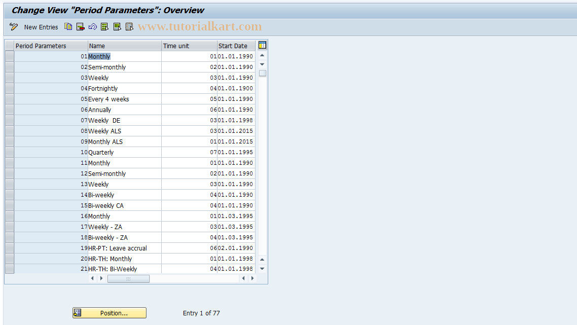 SAP TCode S_AHR_61001013 - IMG-Activity: OHAVE_UM012