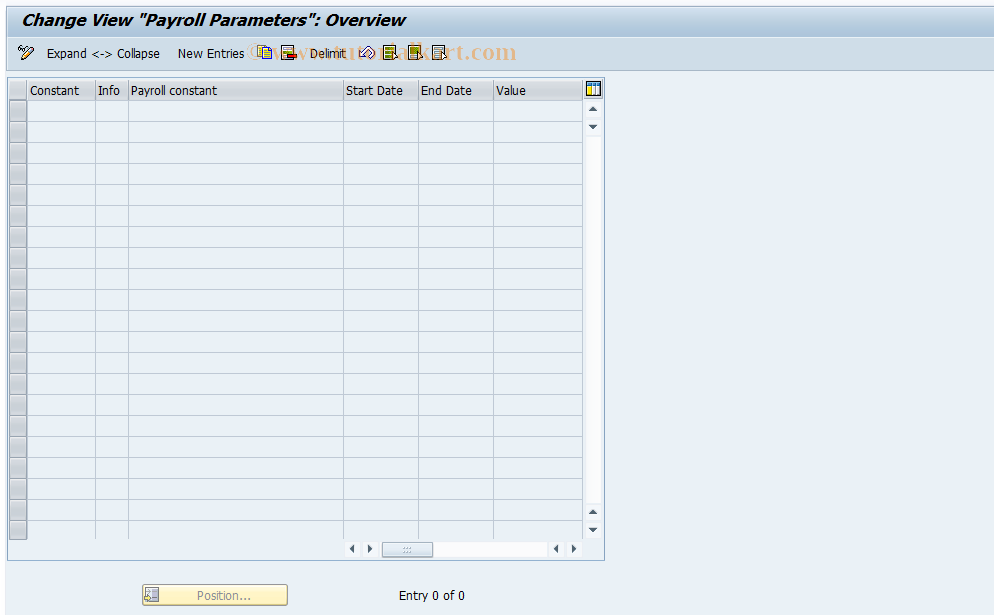 SAP TCode S_AHR_61001038 - IMG-Activity: OHAVEGD005