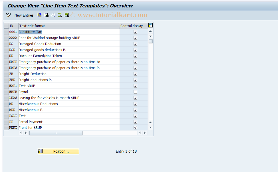 SAP TCode S_AHR_61001050 - IMG-Activity: OHAMX_RI070