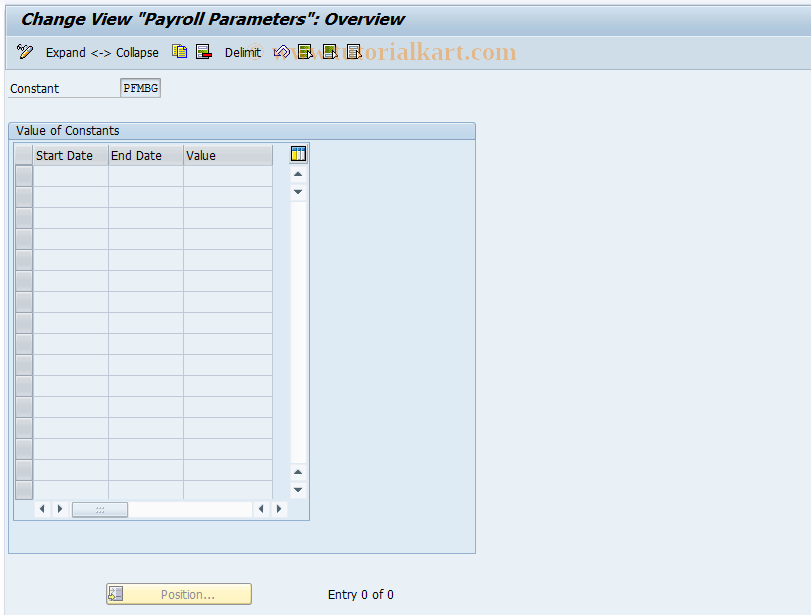 SAP TCode S_AHR_61001065 - Customizing Activity: OHAA651B