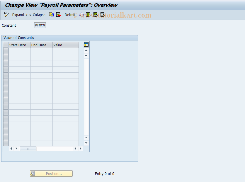 SAP TCode S_AHR_61001070 - Customizing Activity: OHAA651C