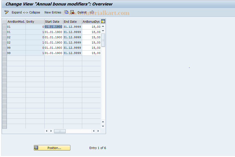 SAP TCode S_AHR_61001084 - IMG-Activity: OHAMX_PE120