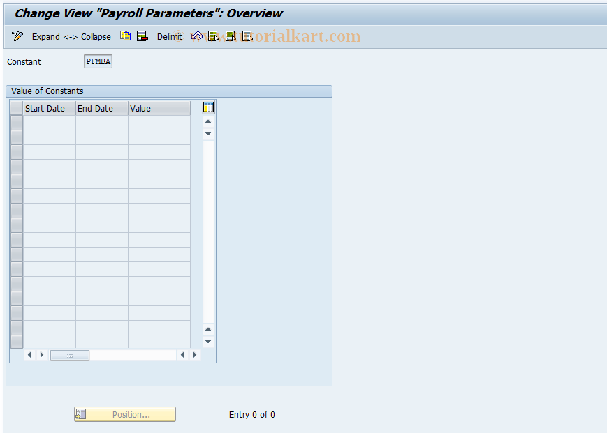 SAP TCode S_AHR_61001087 - Customizing Activity: OHAA651G