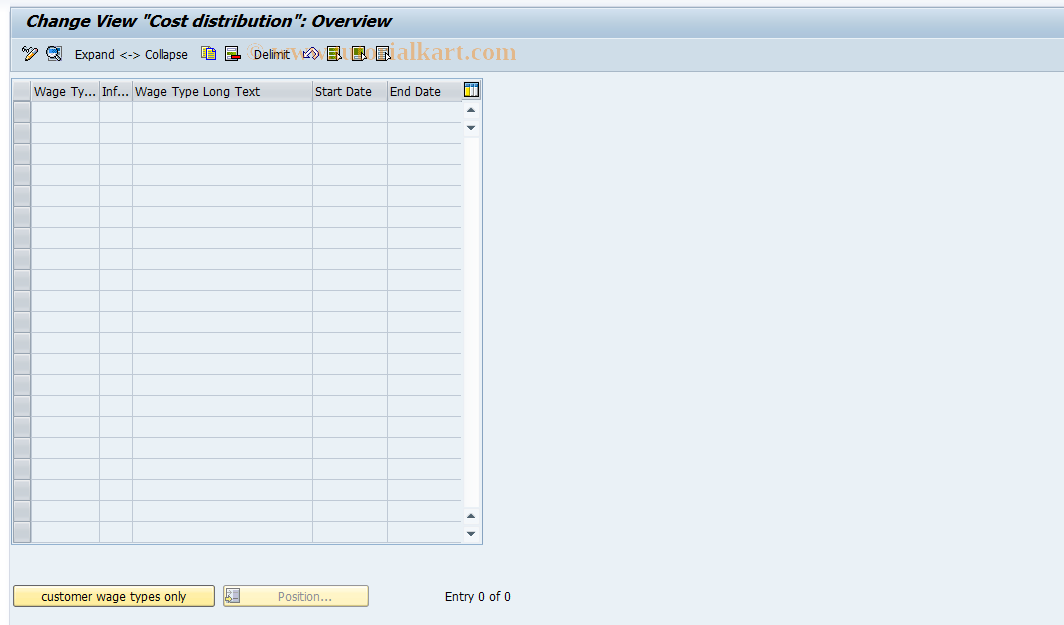 SAP TCode S_AHR_61001090 - IMG-Activity: OHAAR_KL000