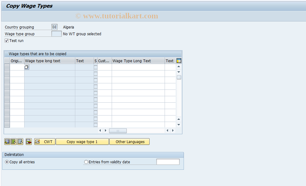 SAP TCode S_AHR_61001094 - IMG-Activity: OHAMX_PE131