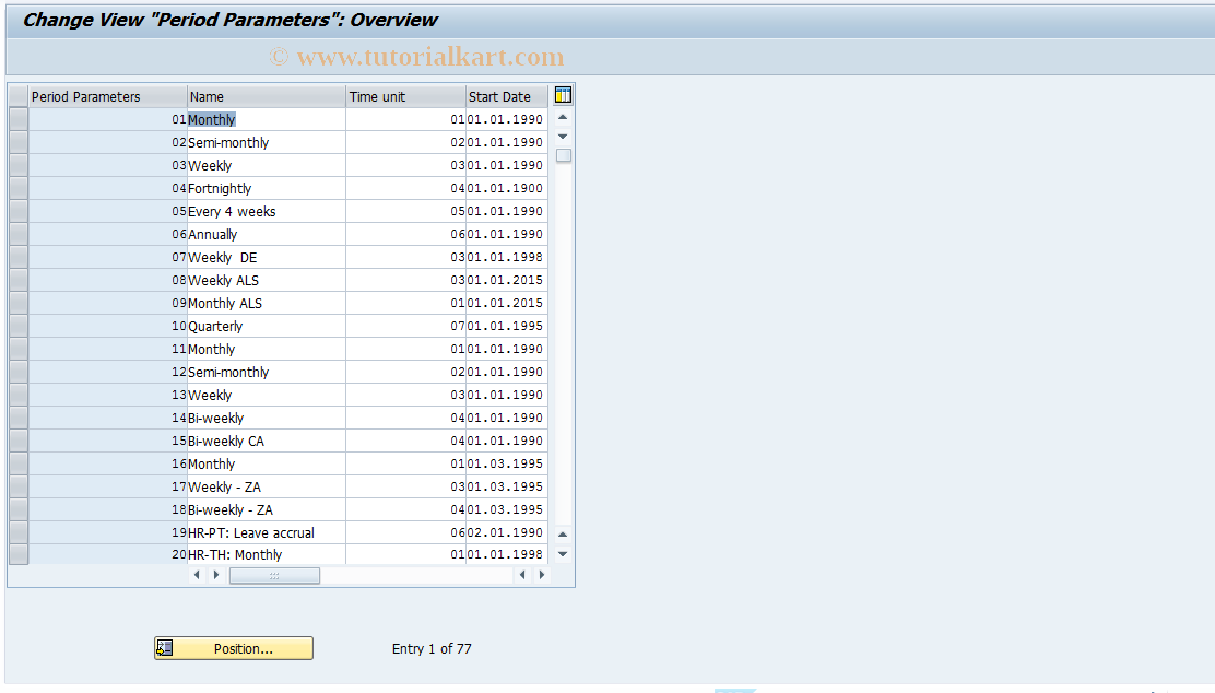 SAP TCode S_AHR_61001110 - IMG-Activity: OHAMX_UM012