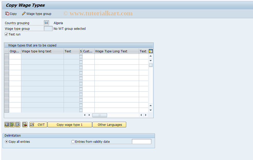 SAP TCode S_AHR_61001113 - IMG-Activity: OHAVE_UM101