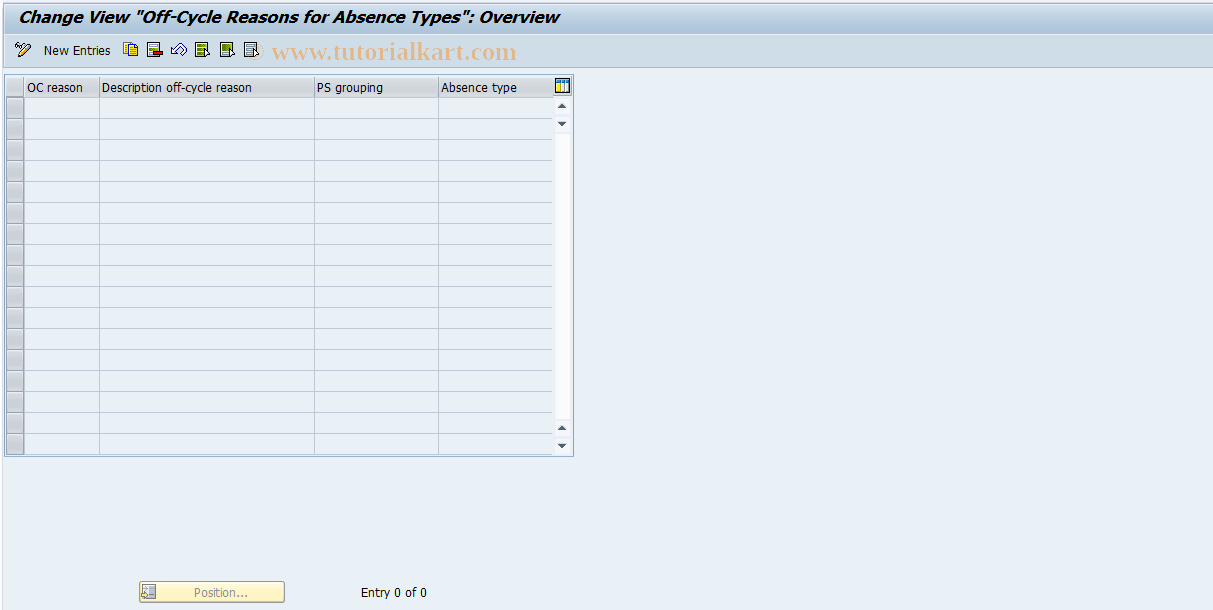 SAP TCode S_AHR_61001150 - IMG-Activity: OHAAROCA01