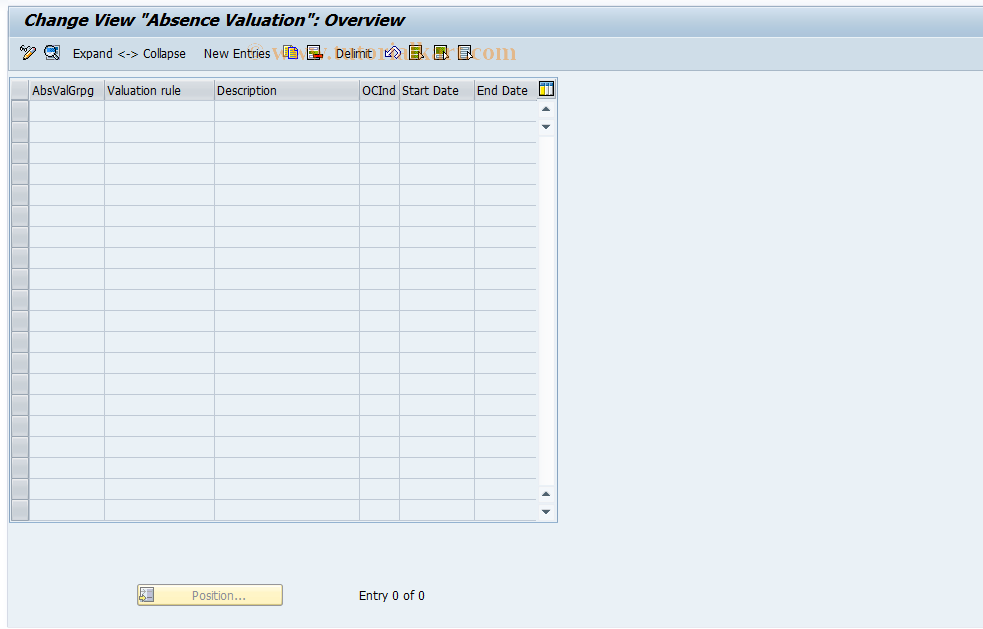 SAP TCode S_AHR_61001156 - IMG-Activity: OHAAROCA02