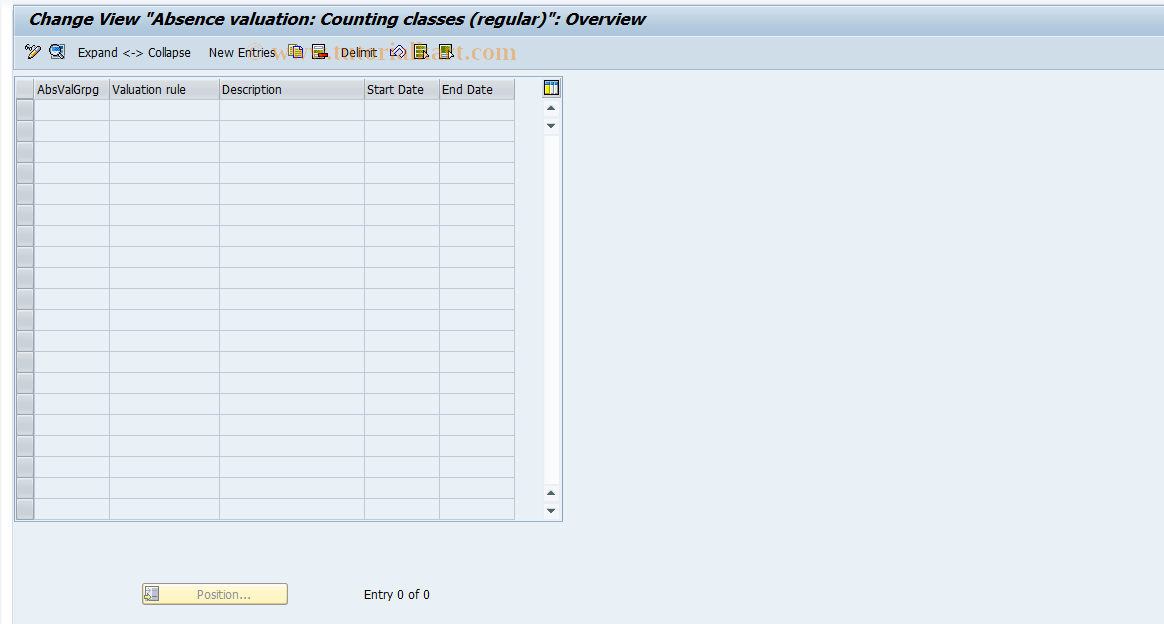 SAP TCode S_AHR_61001160 - IMG-Activity: OHAAR_AB011