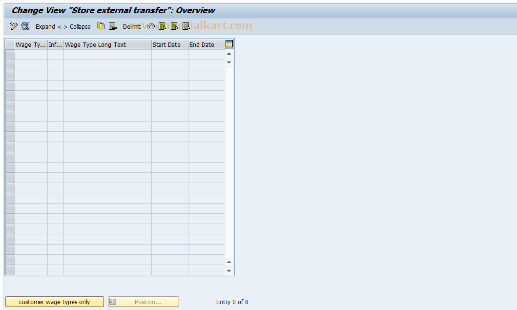 SAP TCode S_AHR_61001188 - IMG-Activity: OHAVE_SL003