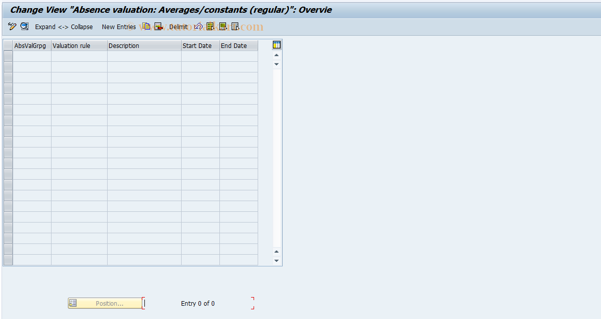 SAP TCode S_AHR_61001189 - IMG-Activity: OHAAR_AB012