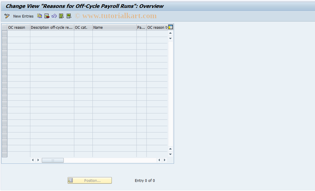 SAP TCode S_AHR_61001192 - IMG-Activity: OHAAROCR01