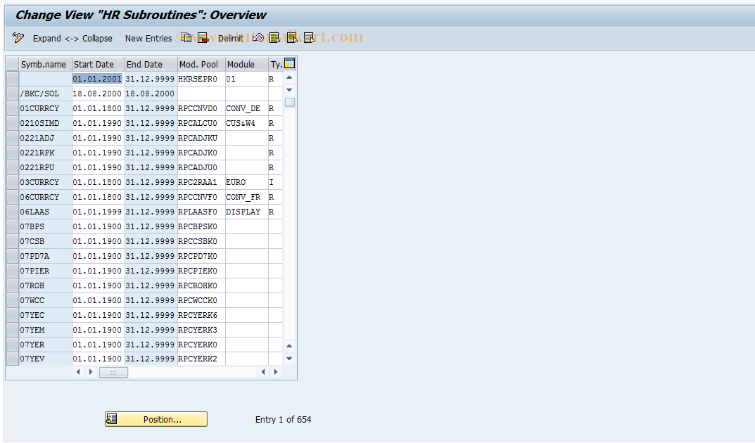 SAP TCode S_AHR_61001194 - IMG activity: OHABR_PAY003