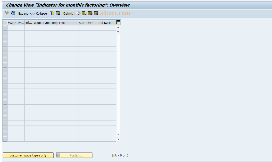 SAP TCode S_AHR_61001197 - IMG-Activity: OHAVE_KF002