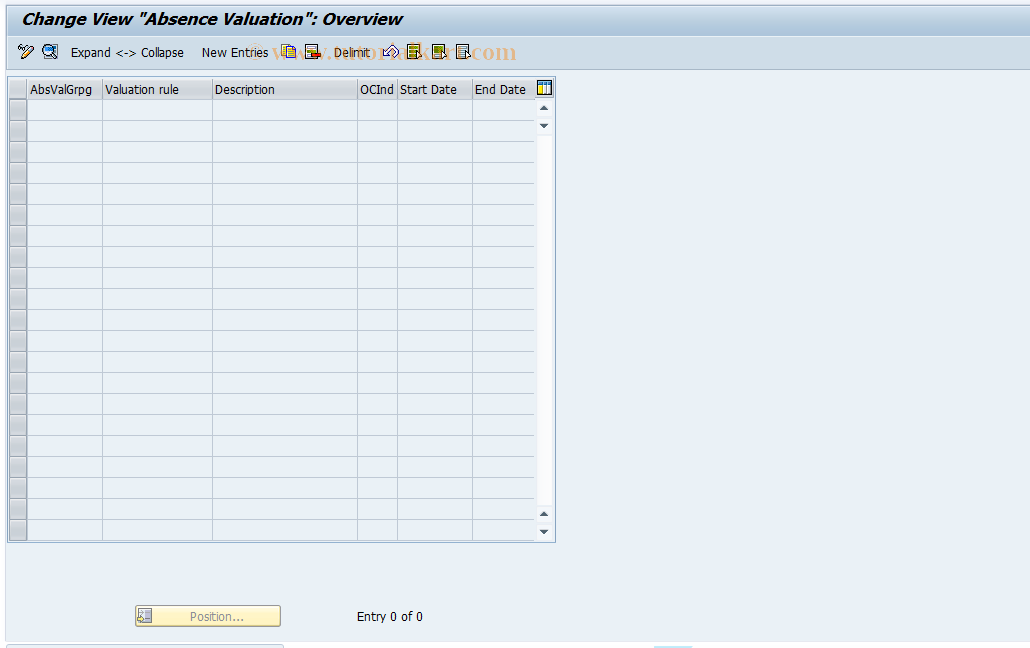 SAP TCode S_AHR_61001206 - IMG-Activity: OHAVE_OCA002