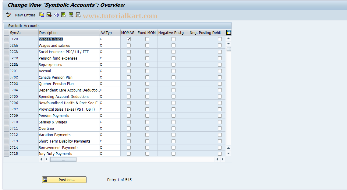 SAP TCode S_AHR_61001219 - IMG-Activity: OHAMX_RI042