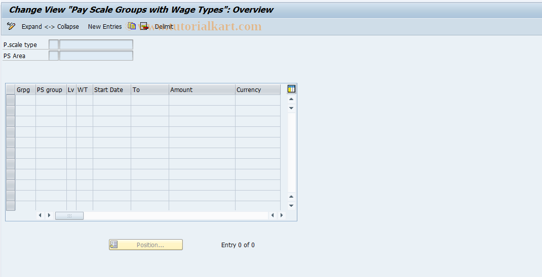 SAP TCode S_AHR_61001226 - IMG-Activity: OHAAR_BW005