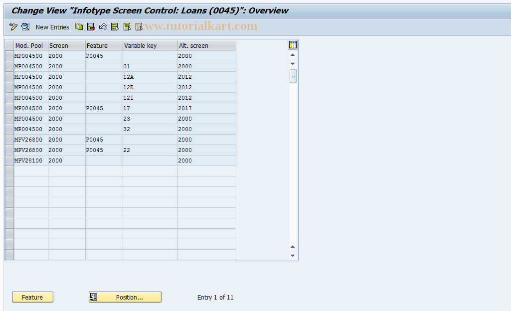 SAP TCode S_AHR_61001249 - IMG Activity: OHAADL034