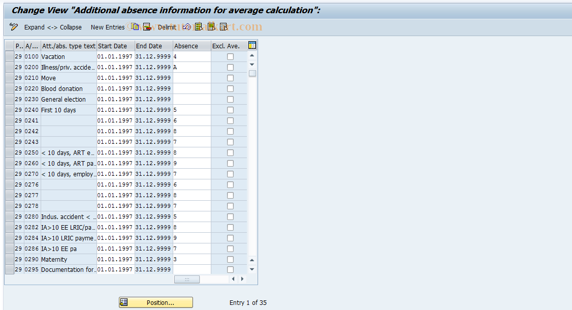 SAP TCode S_AHR_61001272 - IMG-Activity: OHAARAB007