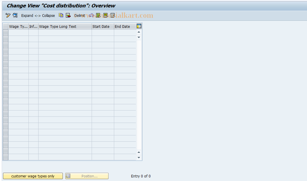 SAP TCode S_AHR_61001292 - IMG-Activity: OHAMX_KL000