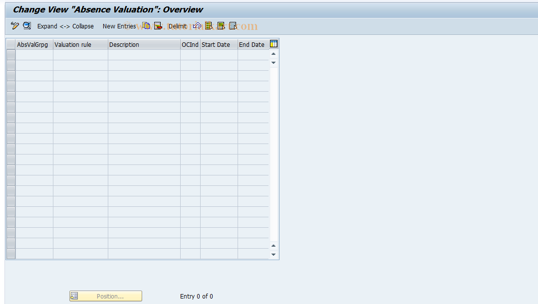 SAP TCode S_AHR_61001305 - IMG-Activity: OHAMX_OCA002