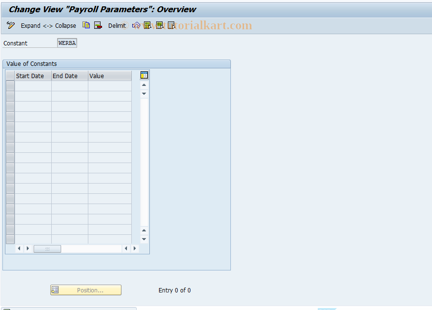 SAP TCode S_AHR_61001307 - IMG Activity: OHAA2050