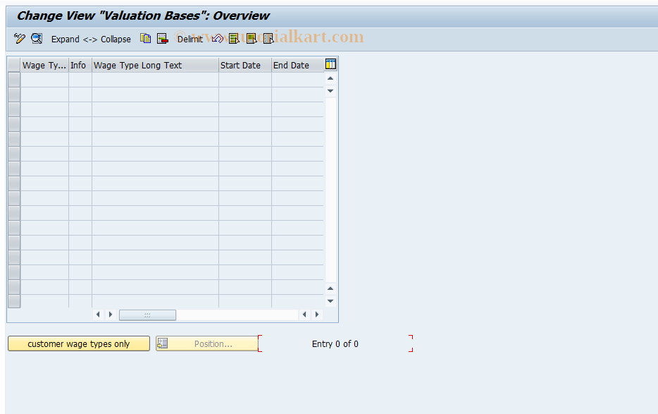 SAP TCode S_AHR_61001311 - IMG-Activity: OHAAR_BW025