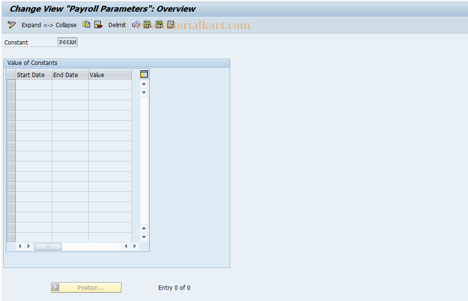 SAP TCode S_AHR_61001321 - IMG Activity: OHAA2052