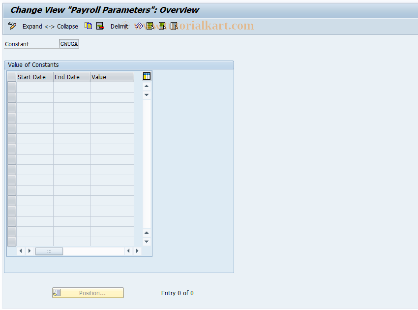 SAP TCode S_AHR_61001342 - IMG Activity: OHAA310