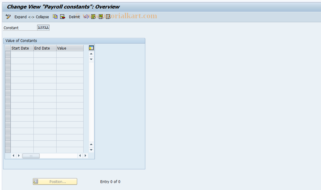 SAP TCode S_AHR_61001395 - IMG-Activity: OHAARFA009