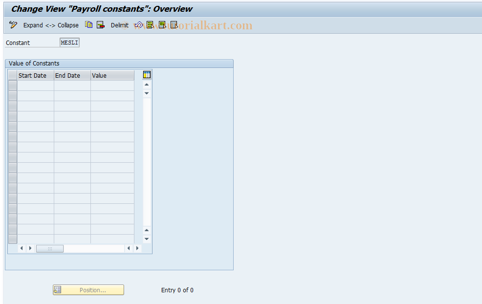 SAP TCode S_AHR_61001406 - IMG-Activity: OHAARFA011