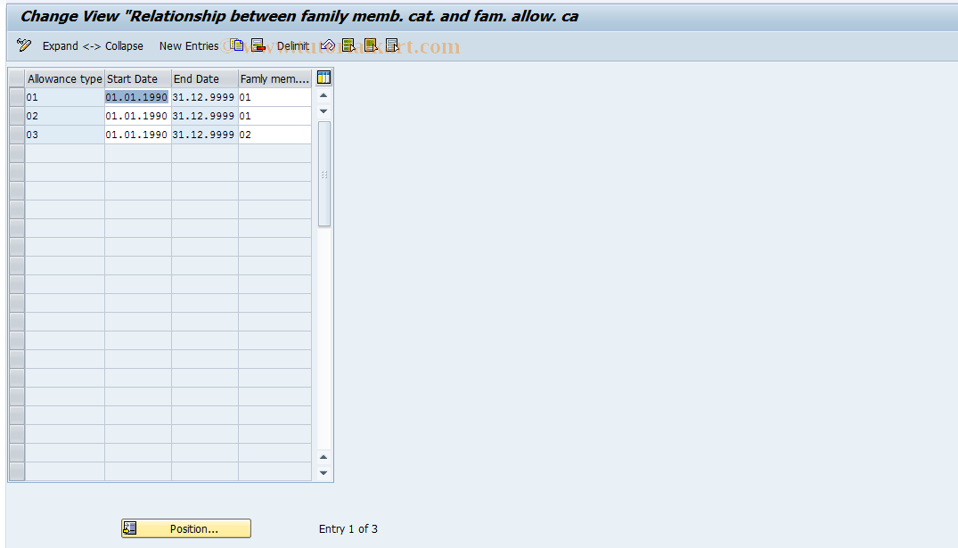 SAP TCode S_AHR_61001409 - IMG-Activity: OHAARFA005