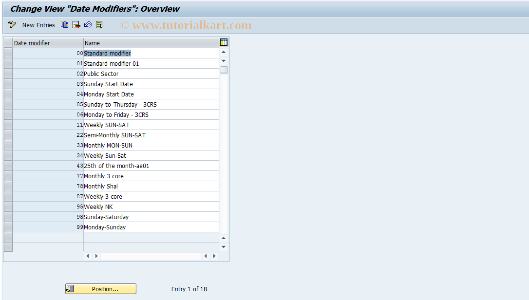 SAP TCode S_AHR_61001425 - IMG-Activity: OHAAR_UM014