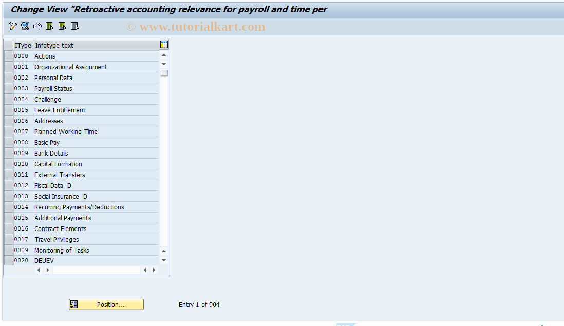 SAP TCode S_AHR_61001428 - IMG-Activity: OHAARFA013